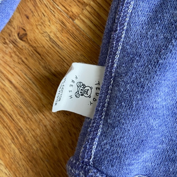Teddy Fresh Bear appliqué Sweater/Sweatshirt L  Purple - Picture 11 of 14